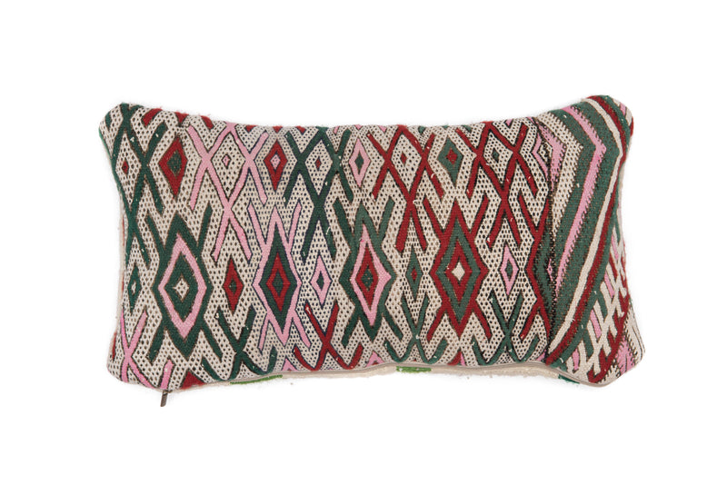 Retro Lumbar Pillow - Mint + Wool