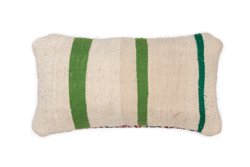 Retro Lumbar Pillow - Mint + Wool