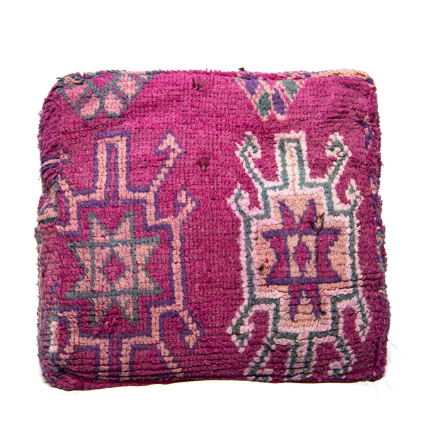 Magenta Star Moroccan Pouf