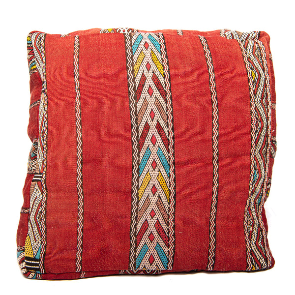 Red Kilim Moroccan Pouf