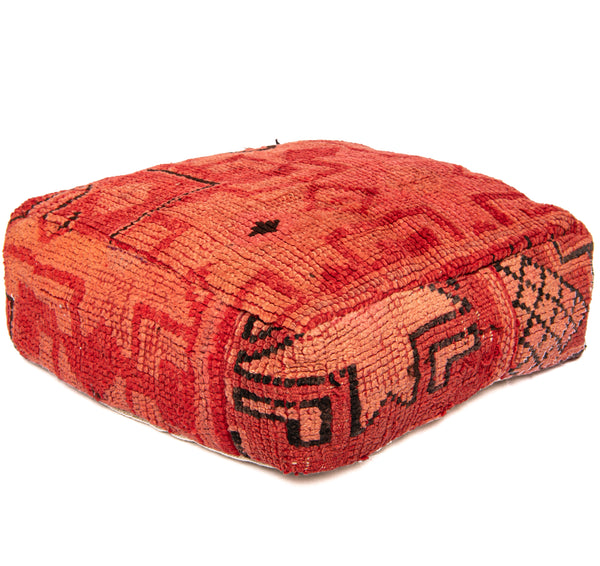 Coral Star Moroccan Pouf